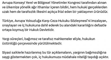 Bakan Tunç'tan, Avrupa Konseyi bildirisine tepki