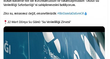 Emine Erdoğan'dan '22 Mart Dünya Su Günü: Su Verimliliği Zirvesi'ne ilişkin paylaşım