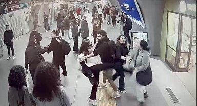 İstanbul - Gayrettepe metrobüs istasyonunda kavga: Yürüyen merdivende saldıran kadın aşağı düştü