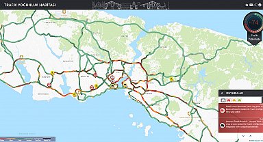 İstanbul - İstanbul trafiğinde yoğunluk yüzde 74 olarak ölçüldü