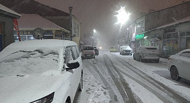 Karlıova'da kar yağışı etkili oldu