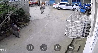 Kürekle üzerine doğru koştuğu dayısını itip yere düşürdü