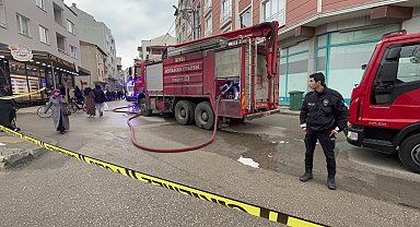 Markette patlama sonrası yangın