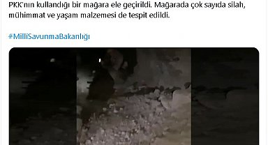 MSB: Irak'ın kuzeyinde PKK'nın kullandığı mağara ele geçirildi