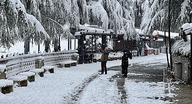 Ordu'nun seyir terası Boztepe'de kar manzarası