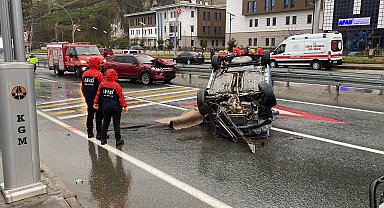 Rize'de otomobilin cipe çarpıp, takla attığı kazada 1 kişi öldü