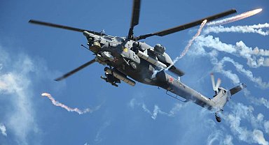 Rusya'da savaş helikopteri düştü