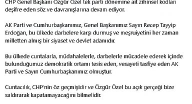 AK Parti'li Ala: Cuntacılık, CHP'nin öz geçmişidir