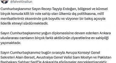 Altun: Cumhurbaşkanımız ülkemiz dış politikasına liderlik etmeyi sürdürmektedir