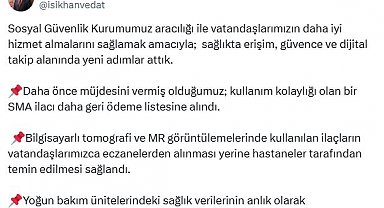 Bakan Işıkhan: Bir SMA ilacı daha geri ödeme listesine alındı