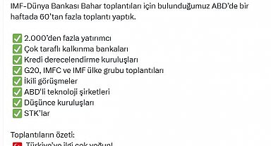 Bakan Şimşek: ABD'de 60'tan fazla toplantı yaptık, Türkiye'ye ilgi çok yoğun