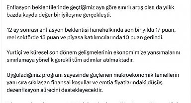 Bakan Şimşek'ten 'enflasyon' açıklaması