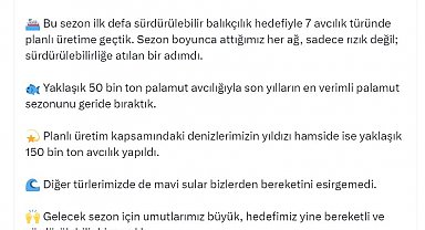 Bakan Yumaklı: Son yılların en verimli palamut sezonunu geride bıraktık