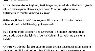 Cevdet Yılmaz: Halkın seçtiğine 'cunta' demek, halkı 'cuntacı' olarak nitelendirmektir