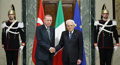 Cumhurbaşkanı Erdoğan, İtalyan mevkiraşı Mattarella ile bir araya geldi