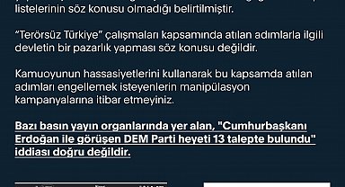 DMM: 'DEM Parti heyeti 13 talepte bulundu' iddiası doğru değildir