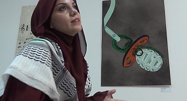 Emzik, biberon ve çıngıraklarla Gazze'deki çocuk ölümlerine dikkat çektiler