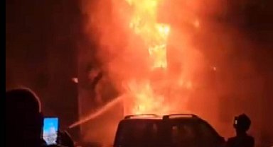 İnşaat işçilerinin kaldığı konteyner yandı