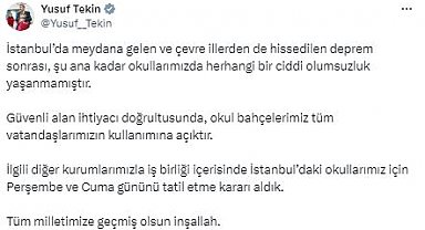 İstanbul'da okullar 2 gün tatil edildi