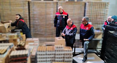 Kırklareli'de kayıtsız depoda 1 milyon adet sahte enerji içeceği ele geçirildi