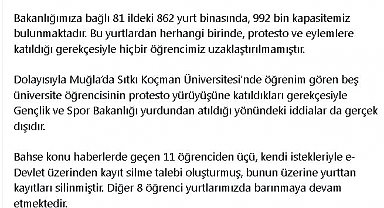 KYGM: Eylemlere katılan öğrencilerin yurtlarından atıldığı iddiası doğru değildir