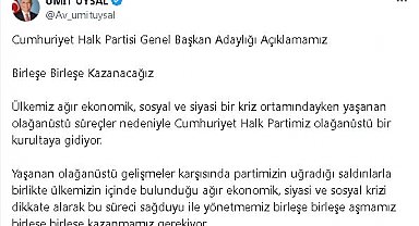Muratpaşa Belediye Başkanı Uysal, CHP Genel Başkan adaylığını duyurdu