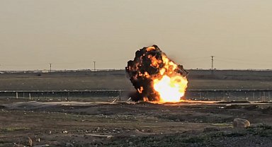Nusaybin'de 2 mayın, kontrollü olarak imha edildi