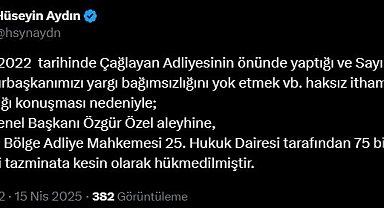 Özgür Özel hakkında 75 bin liralık tazminat kararı