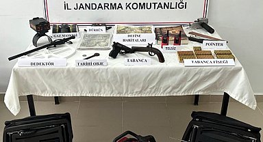 Patlayıcı kullanarak define arayan 14 şüpheli gözaltında