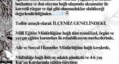 Samsun'un 2 ilçesinde eğitime yarım gün ara