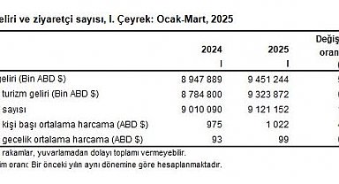 TÜİK: Turizm geliri 1'inci çeyrekte yüzde 5,6 arttı