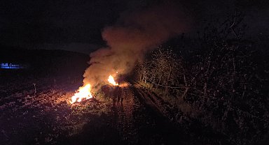 Üreticiler meyve ağaçlarını yaktıkları ateşlerle soğuktan koruyor