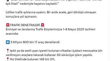 2025'te 369 bin sürücüye kırmızı ışık ihlali cezası
