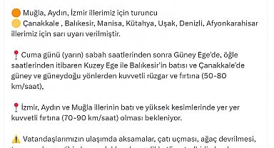 3 ilde 'turuncu', 7 ilde 'sarı' kodlu fırtına uyarısı