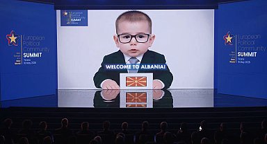 Arnavutluk'ta Cumhurbaşkanı Erdoğan ve liderlerin yapay zekayla oluşturulan çocukluk görüntüleri izletildi