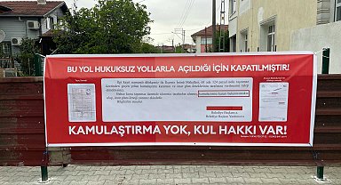Arsa sahipleri, 25 yıl önce kamulaştırma yapılmadığını öne sürüp yolu kapattı