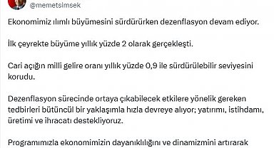 Bakan Şimşek: Ekonomimiz ılımlı büyümesini sürdürürken dezenflasyon devam ediyor