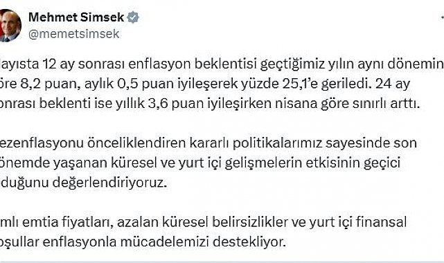 Bakan Şimşek: Küresel ve yurt içi gelişmelerin etkisinin geçici olduğunu değerlendiriyoruz