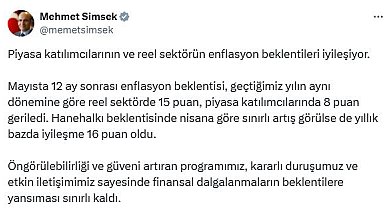 Bakan Şimşek: Reel sektörün enflasyon beklentileri iyileşiyor
