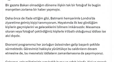 Bakan Şimşek'ten bir gazetede yer alan hakkındaki iddialara ilişkin açıklama