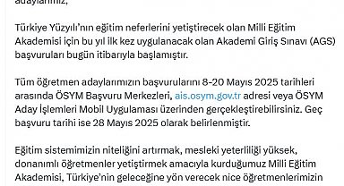 Bakan Tekin: Milli Eğitim Akademisi Giriş Sınavı başvuruları başladı