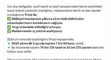 Bakan Tunç: Yıl sonuna kadar kadastro davalarını sıfırlamayı hedefliyoruz