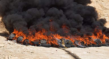 Batman'da son 2 yılda ele geçirilen 2 ton uyuşturucu yakılarak imha edildi