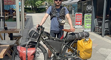 Bisiklet tutkunu Fransız'ın, Vietnam yolundaki 8'inci durağı Yalova oldu