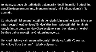 Cevdet Yılmaz'dan '19 Mayıs' mesajı