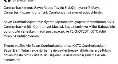 Cumhurbaşkanı Erdoğan, KKTC'yi ziyaret edecek