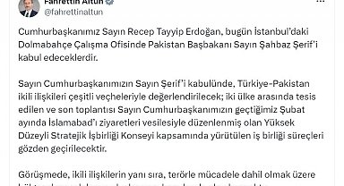 Cumhurbaşkanı Erdoğan, Pakistan Başbakanı Şerif'i kabul edecek