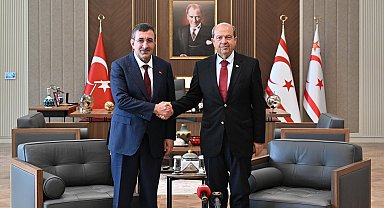 Cumhurbaşkanı Yardımcısı Yılmaz, KKTC Cumhurbaşkanı Tatar ile bir araya geldi