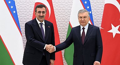Cumhurbaşkanı Yardımcısı Yılmaz, Özbekistan Cumhurbaşkanı Mirziyoyev ile görüştü