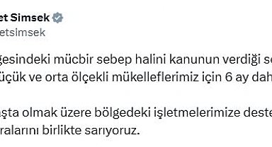Deprem bölgesinde mücbir sebep hali uzatıldı